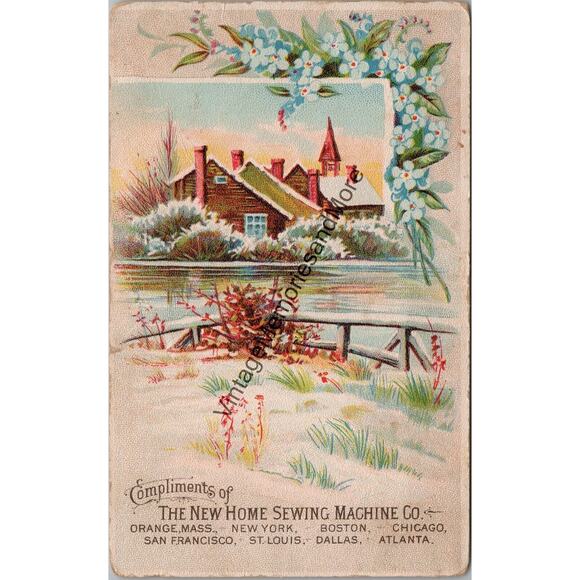 Vintage The New Home Sewing Mashine Co. Advertising Trade Card PB23 - Picture 1 of 2